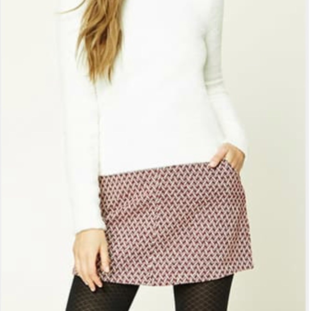 💕Forever 21 | Burgundy Chevron WoolBlend Skirt
